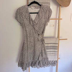 Ruffle Tie Dress Leopard Print AmuseSociety